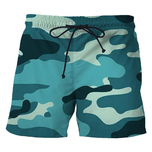 Samouflage Style Printed Loose Shorts Men