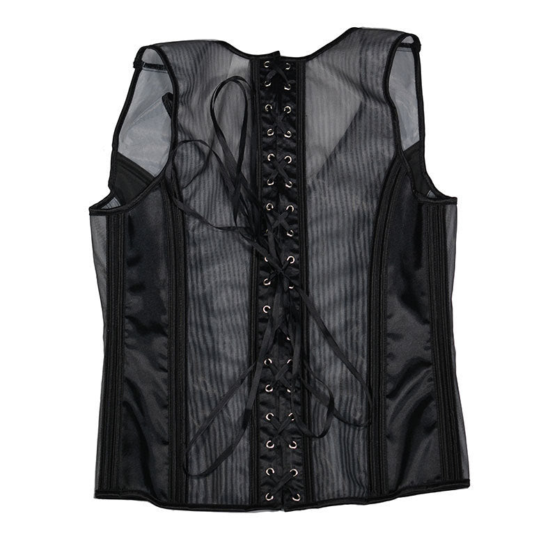 Composite Mesh Stitching Men's Body Shaping Shirt Vest