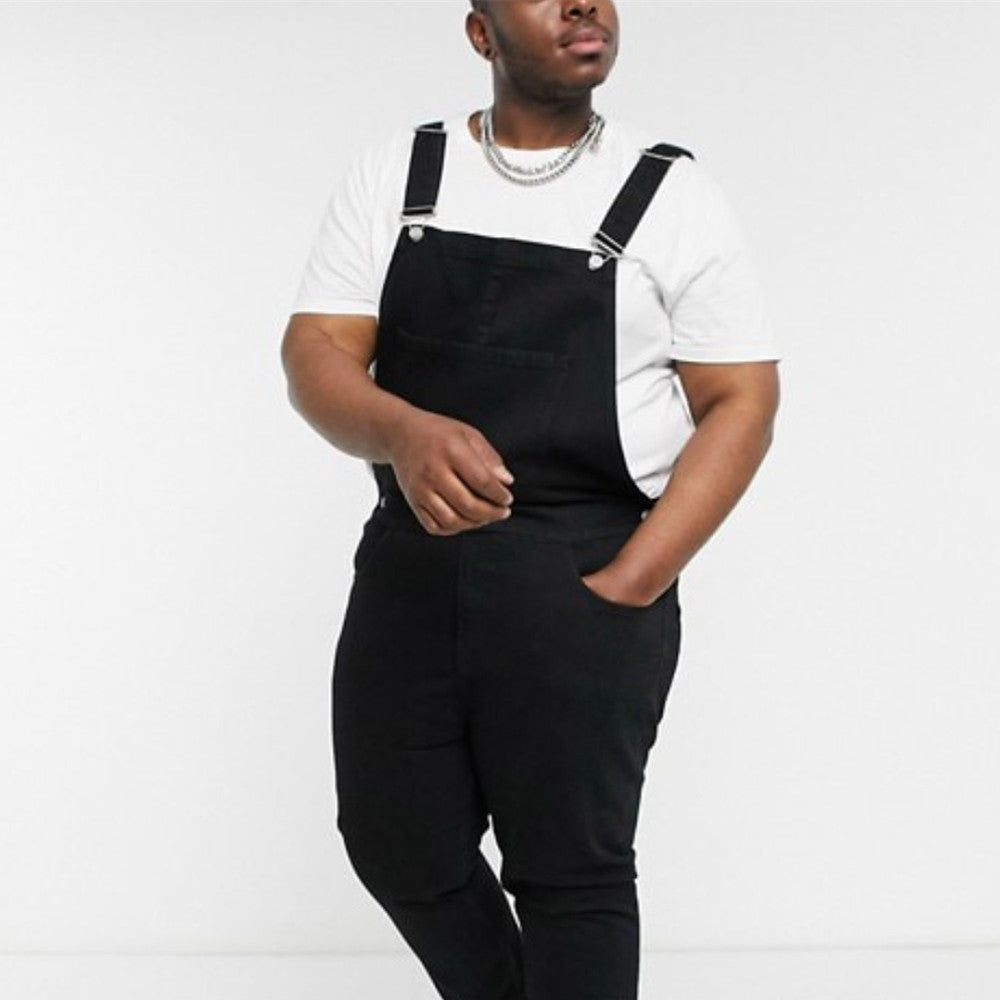 Personality Men's Denim Suspender Pants