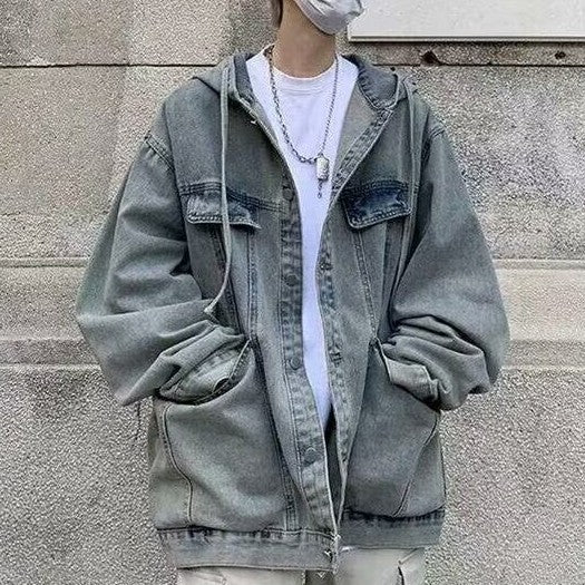 Autumn High-grade Pu Handsome Denim Coat For Men And Women