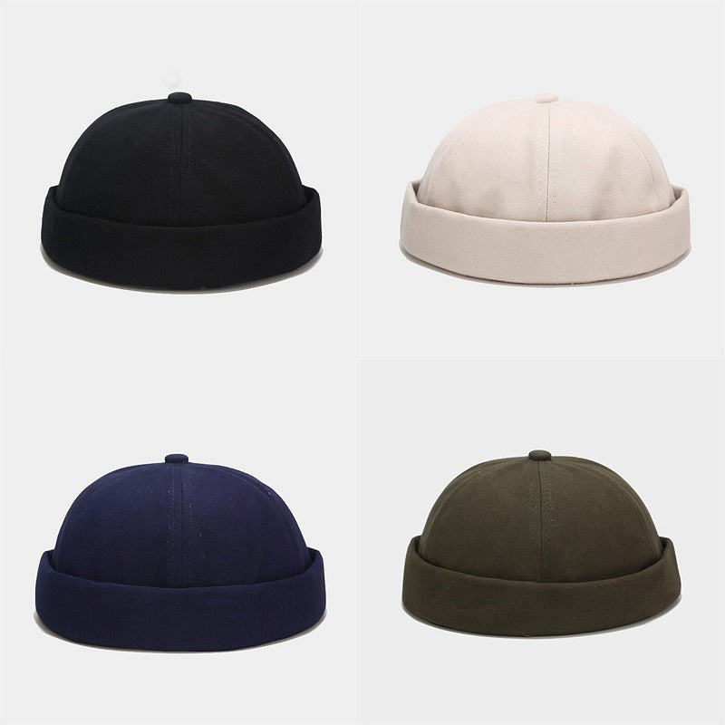 Cotton Retro Solid Color Light Board Landlord Hat Men