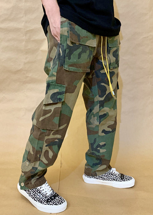 Washed And Distressed Military Cargo Pants