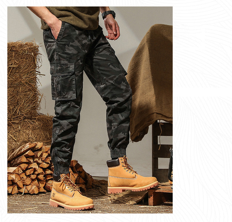 Men's Washed Camouflage Cotton Casual Pants