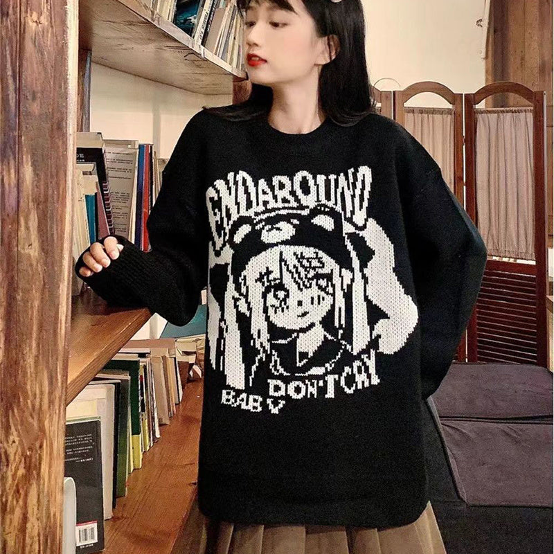 Sweater For Men And Women Loose Cartoon Laziness