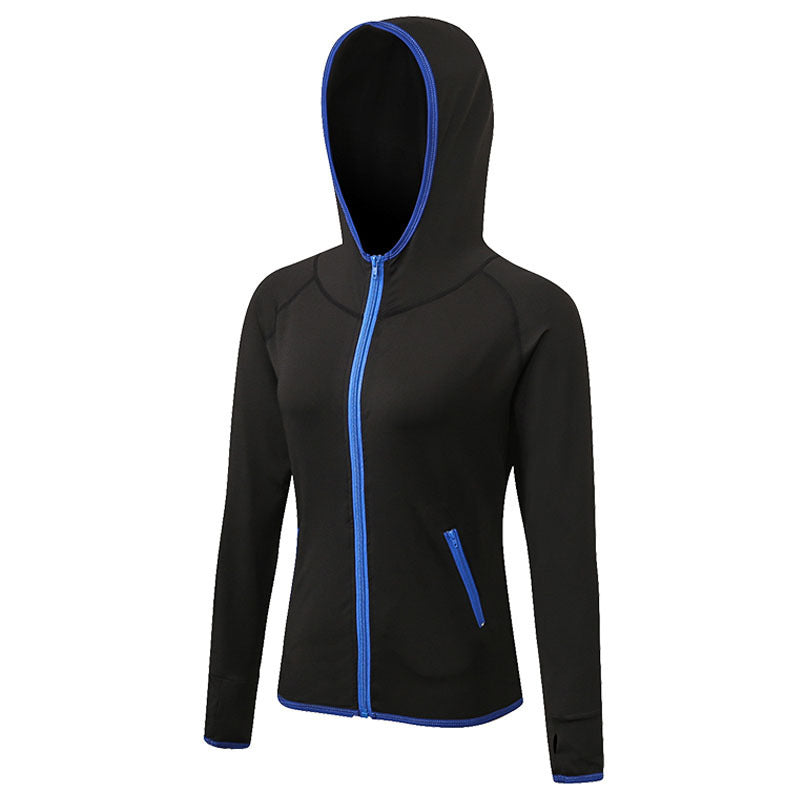 Fitness Yoga Training Running Color Matching Zipper Hoodie Quick Drying Jacket