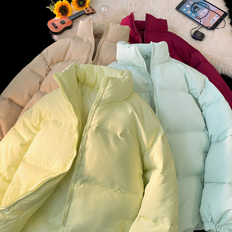 Thickened Stand Up Collar Puffer Jacket For Men