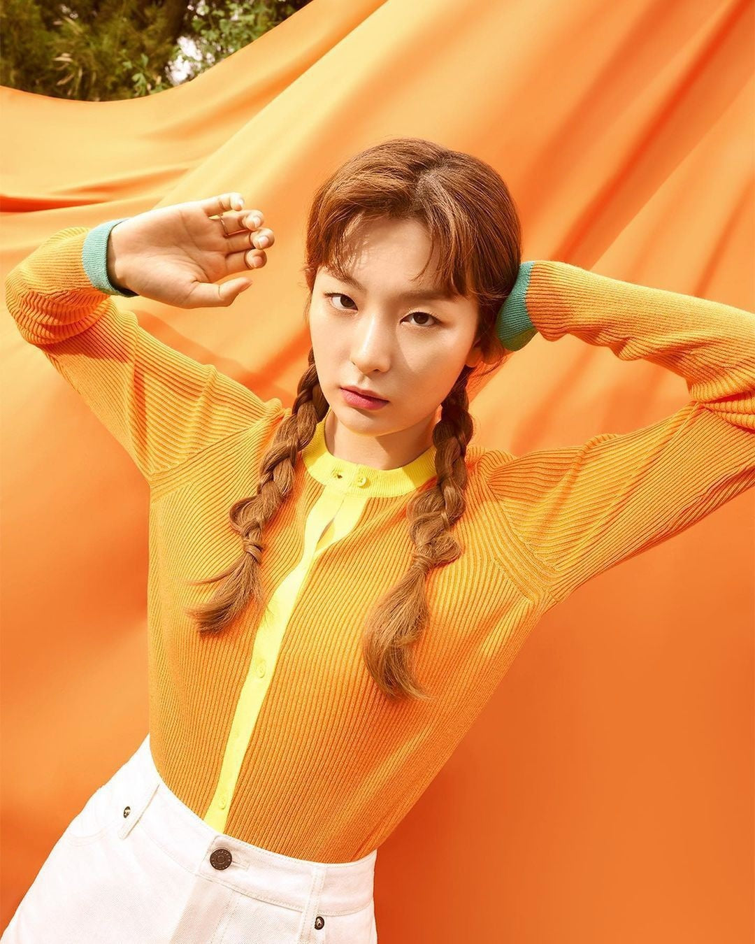 Orange Slim Round Neck Bottoming Shirt Design Sense Niche Short Sweater Knit Cardigan Women