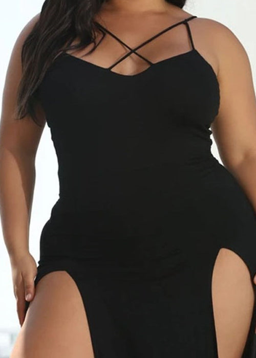 Plus Size Fat Women Dresses Summer Sling Big Dress