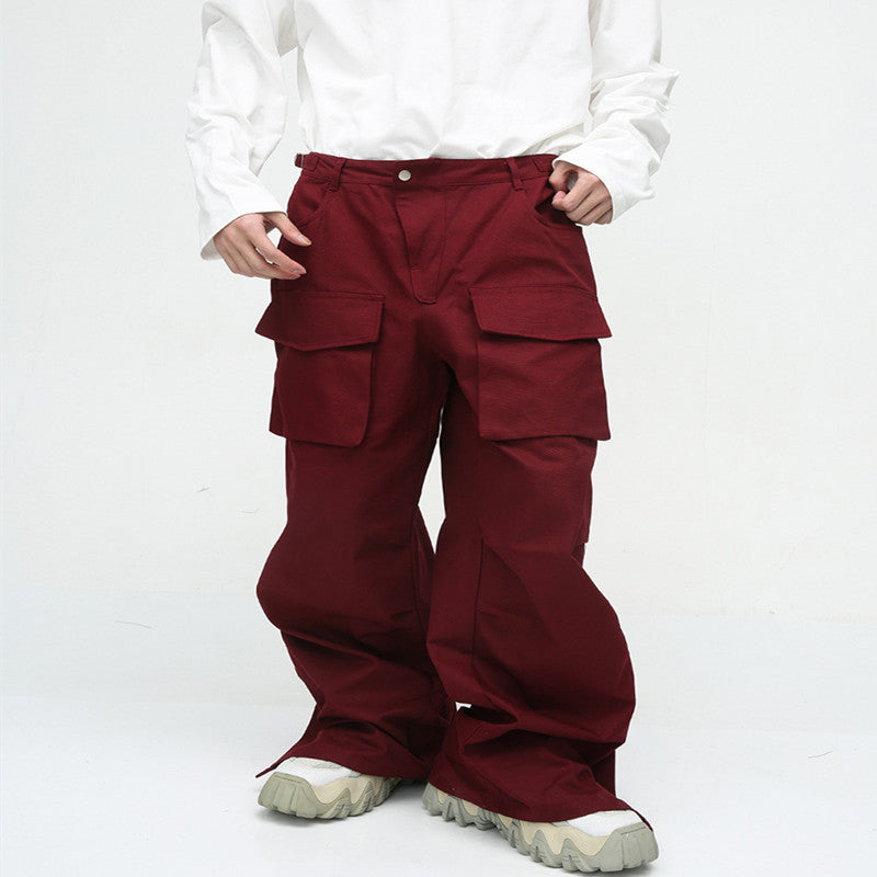 Autumn New Style Large Pocket Design Loose Cargo Pants