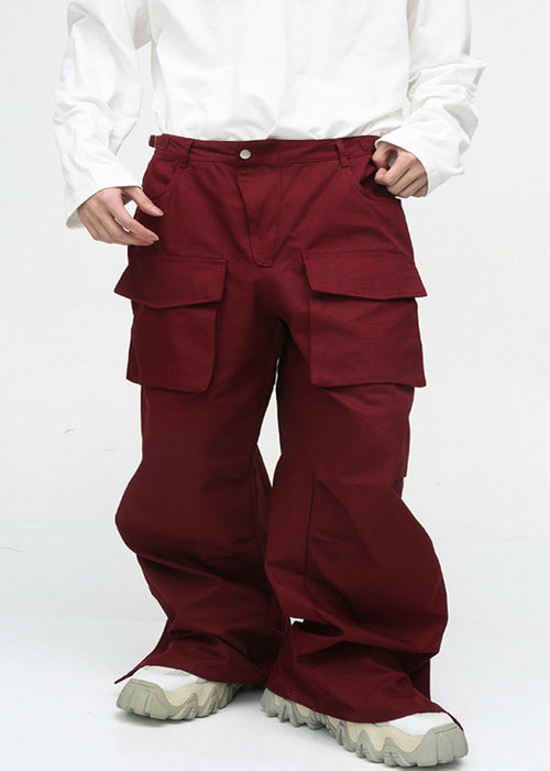 Autumn New Style Large Pocket Design Loose Cargo Pants