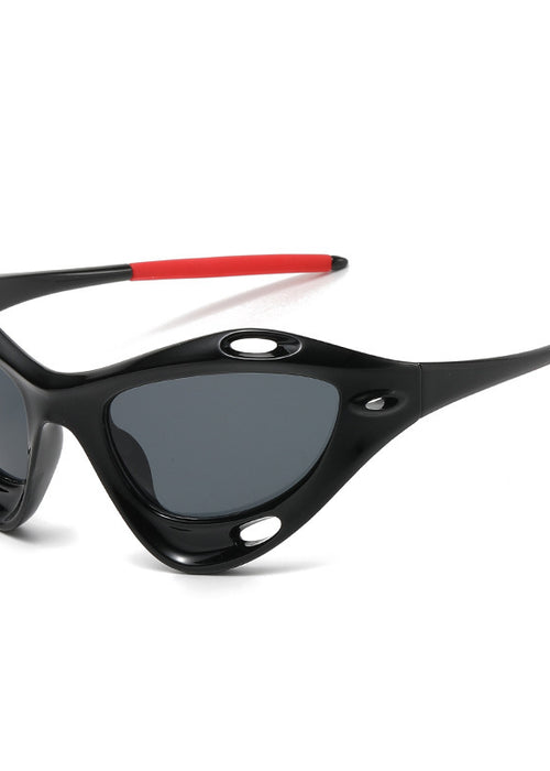 Large Frame Cat Eye Personality Hollow Out Cycling Sunglasses