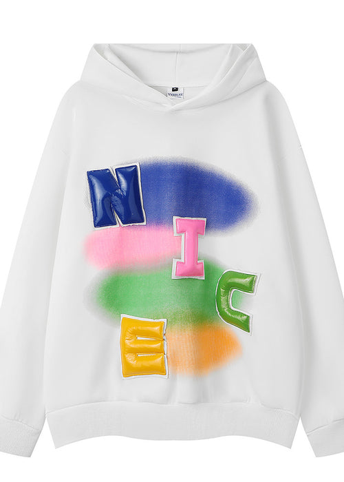 Letter Inkjet Printed Hoodie Men