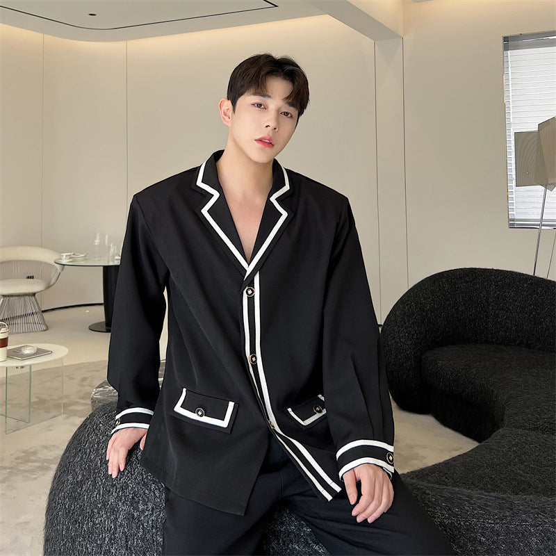 Suit Lapel Shirt Men Long Sleeve