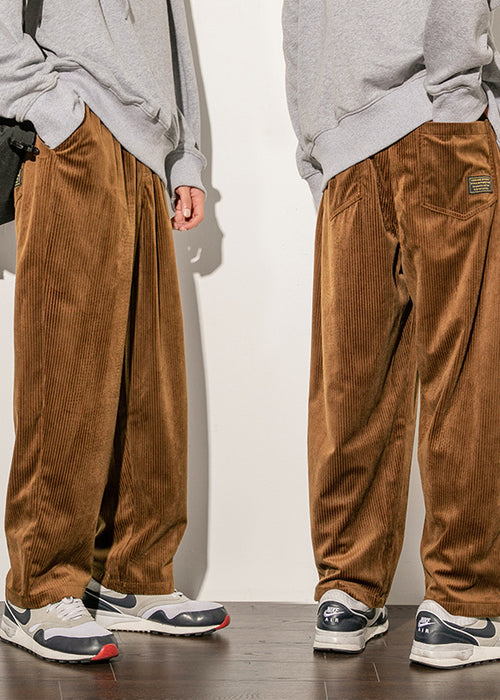 Corduroy Men's Pants Trendy Men's Wide-leg Pants Trousers