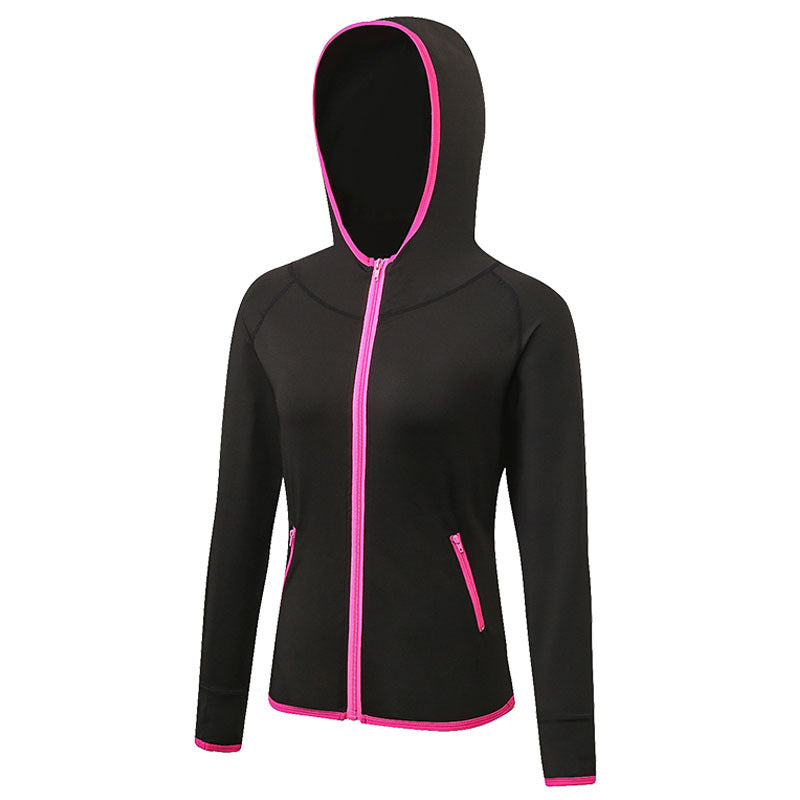 Fitness Yoga Training Running Color Matching Zipper Hoodie Quick Drying Jacket