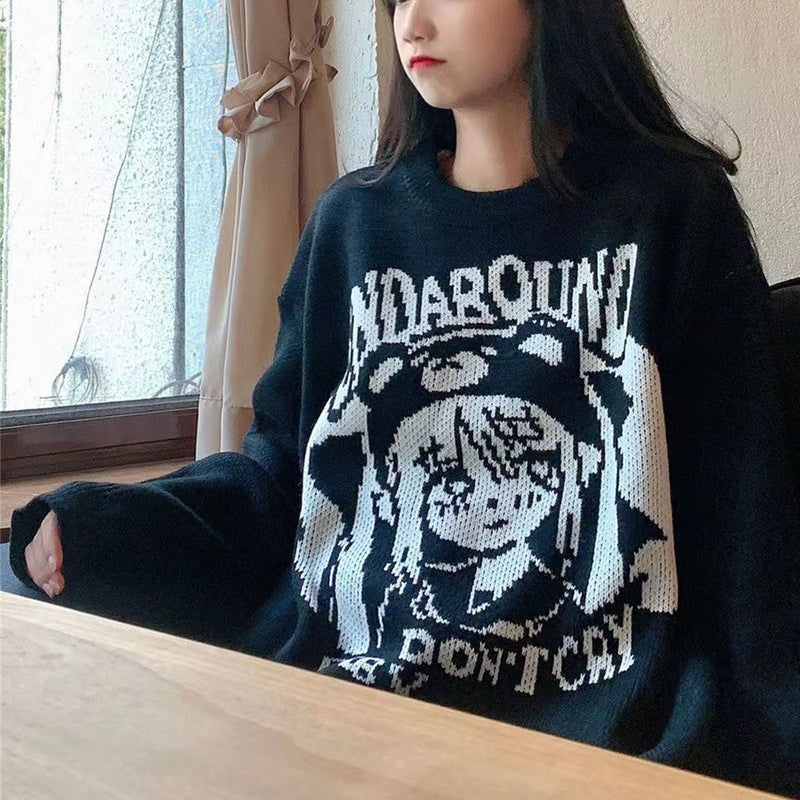 Sweater For Men And Women Loose Cartoon Laziness