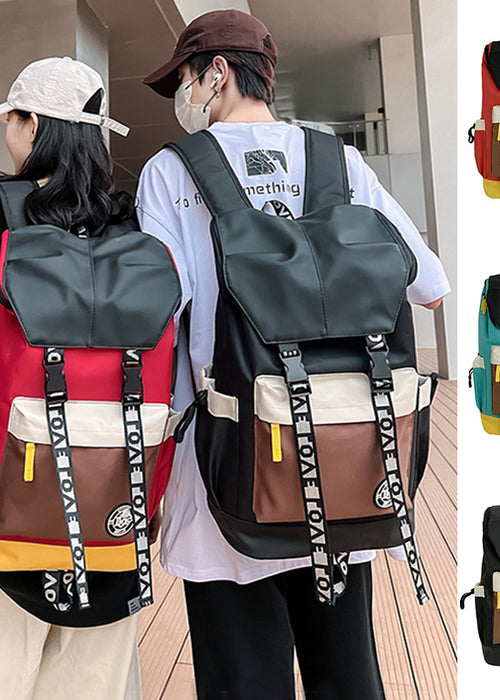 New Color Matching Backpack Fashion Outdoor Travel Bags Men Women Personality Middle Junior High School Student Schoolbags