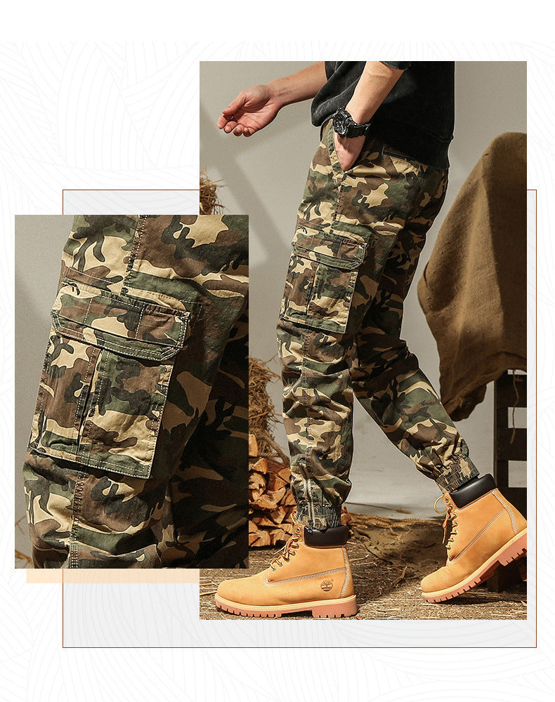 Men's Washed Camouflage Cotton Casual Pants
