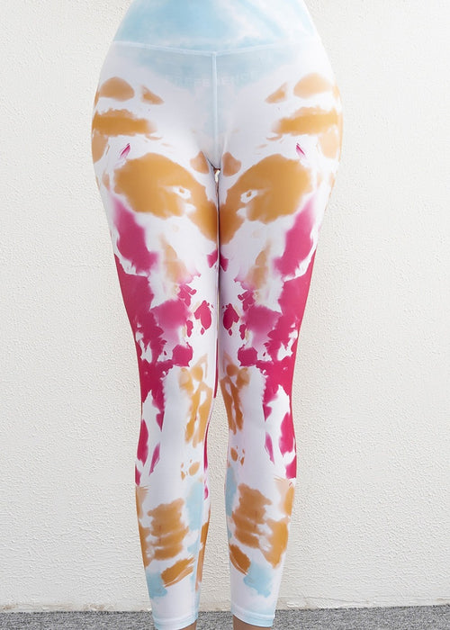 Tie Dye Yoga Pants Women's High Waist Hip Lift Fitness Running Outerwear