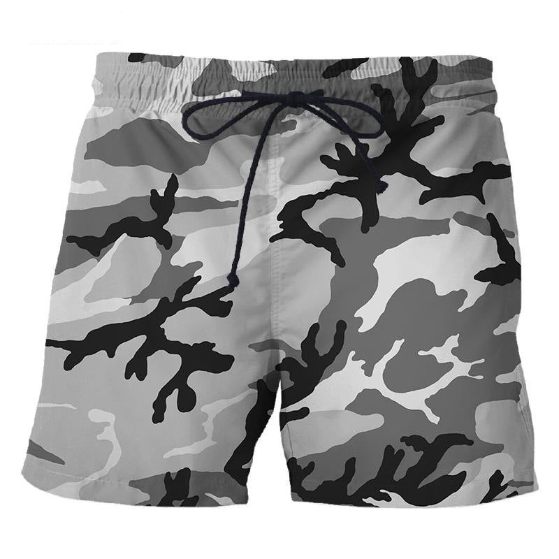 Samouflage Style Printed Loose Shorts Men