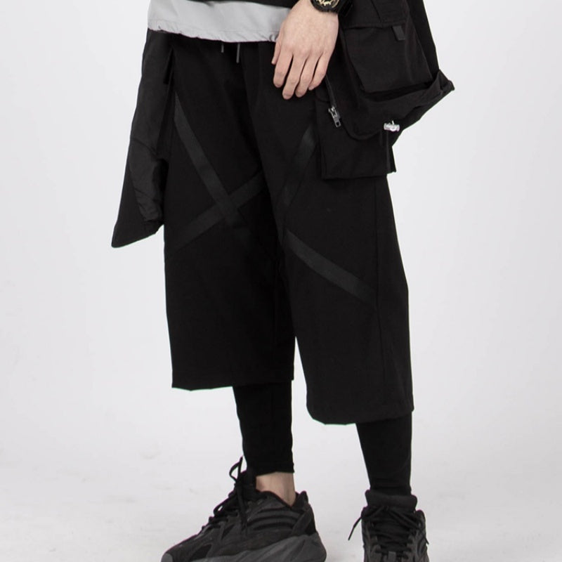 Sagging Straight Leg Wide Leg Pants Cropped Pants