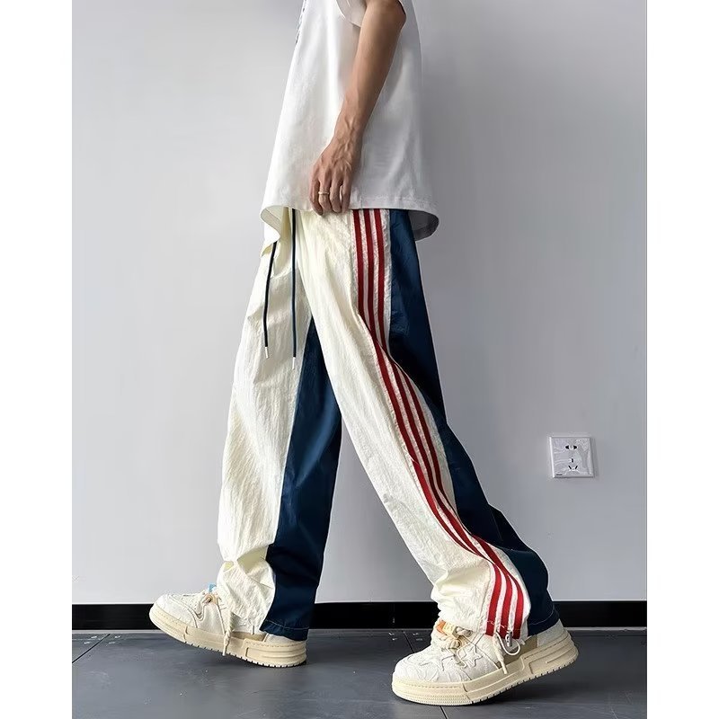 Pants Casual Pants Trousers Ice Silk Quick-drying Three-stripe Track Pants American Style