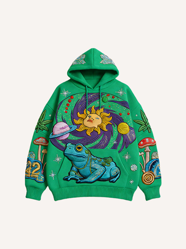 Mens Casual Hooded Sweatshirt With A Printed Long-sleeve Design