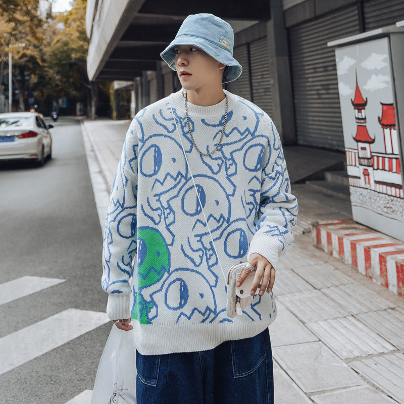 Collision Cartoon Pattern Jumper For Men