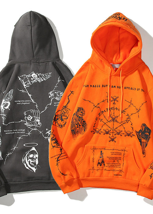 Covered In Graffiti And Embroidered Hip-hop Hoodies