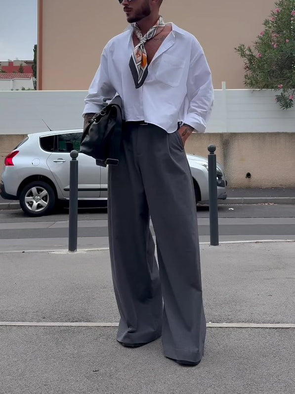 Men's Casual Solid Color Short Shirt