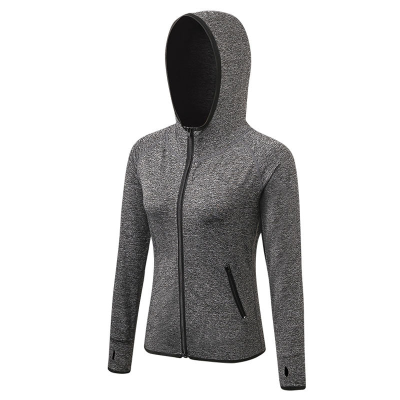 Fitness Yoga Training Running Color Matching Zipper Hoodie Quick Drying Jacket