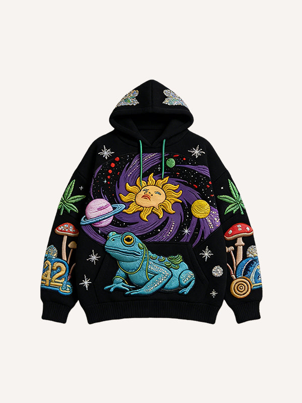 Mens Casual Hooded Sweatshirt With A Printed Long-sleeve Design