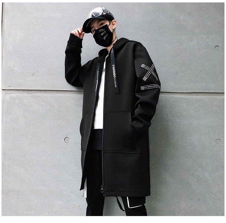 Spring and autumn mid-length coat men