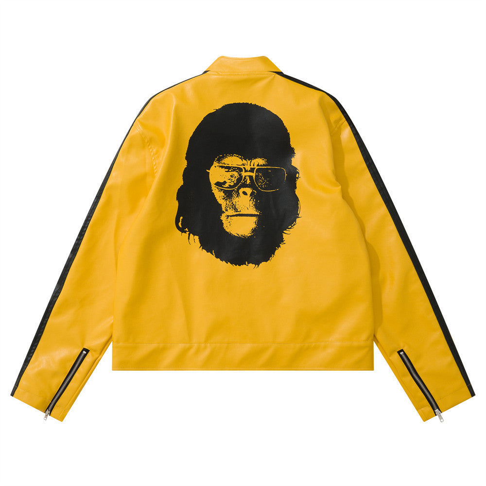 Gorilla Head Print Coat For Men