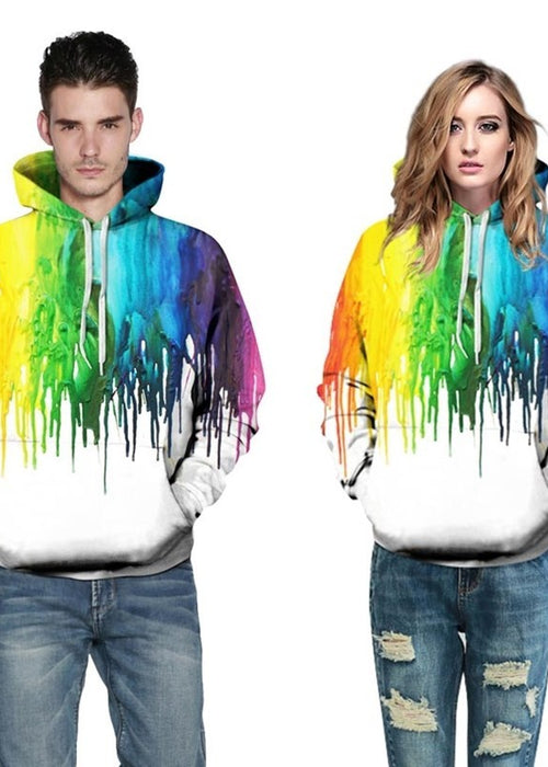 3D Hoodies Men Splatter Colorful Paint Stains 3D Print Sweatshirt Streetwear Pullovers