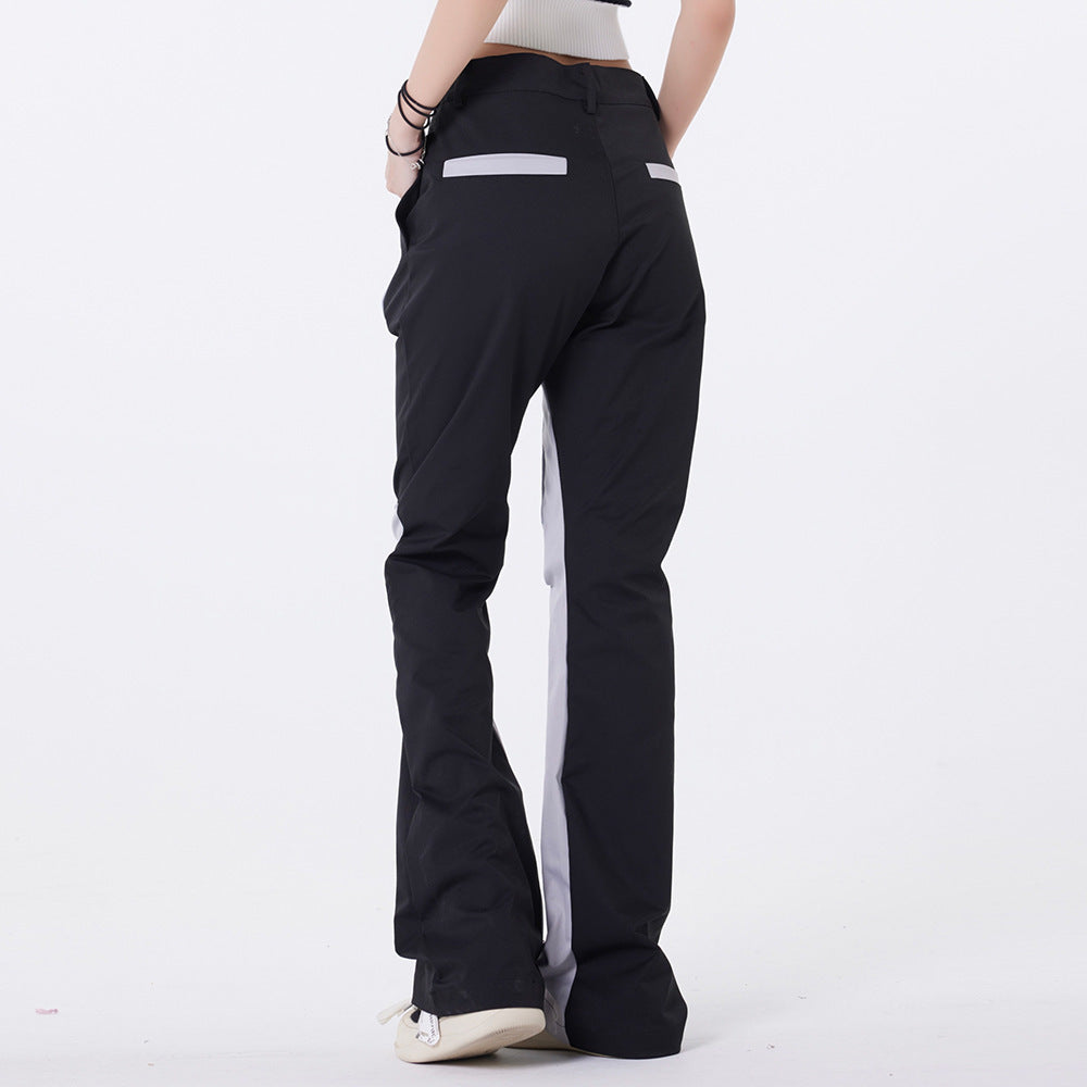 Women's Contrast Color Casual Wide-leg Pants