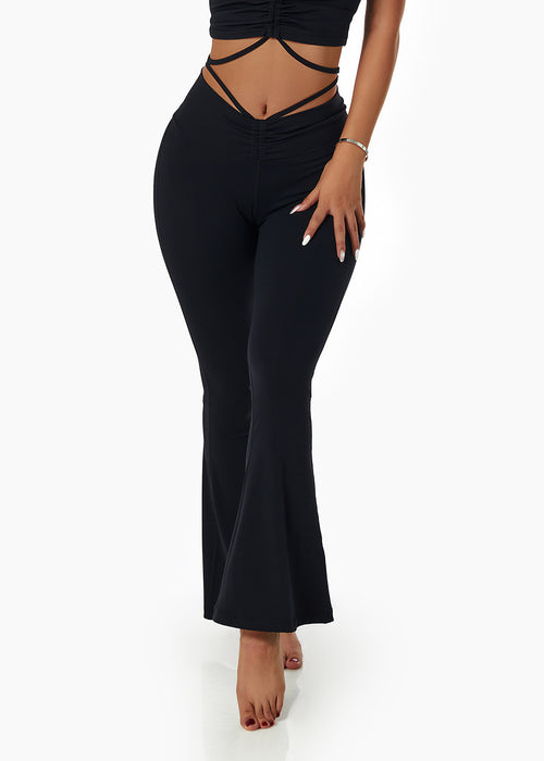 High Waist Hip Lift Fitness Dance Flared Pants