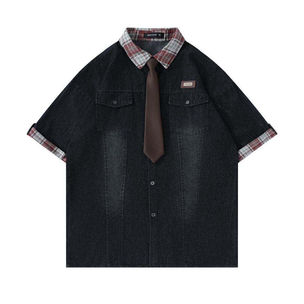 Fashion Loose Denim Shirt Summer Men