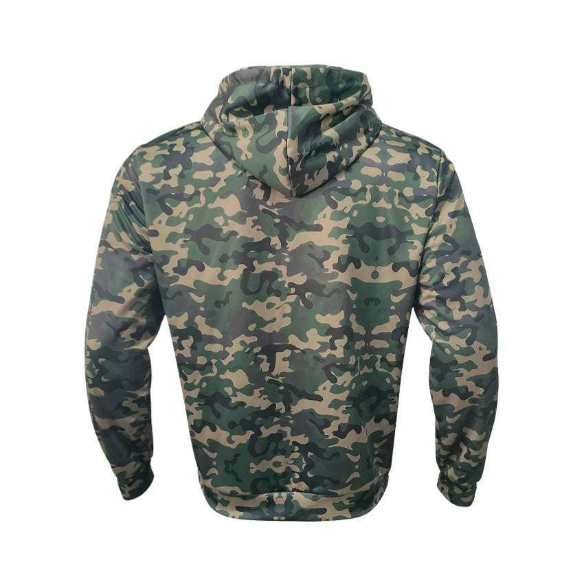 Mens Hooded Camo Jacket Cardigan Sweatshirt Casual Top