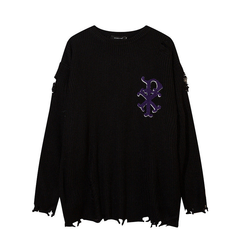 Retro Street Niche Tide Brand Dark Sweater