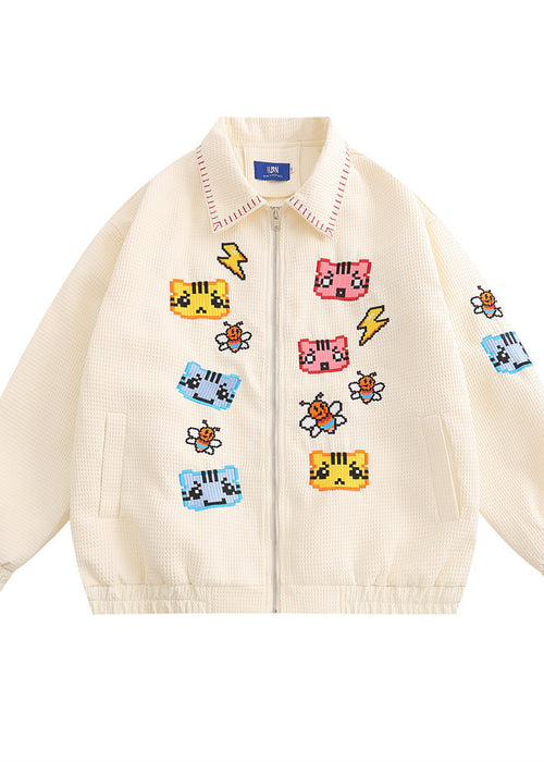 Cartoon Embroidered Casual Jacket For Men