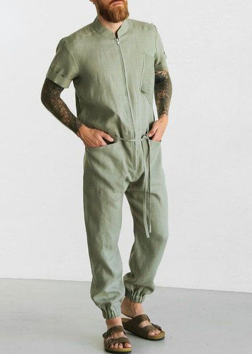 Men's Short-sleeved One-piece Cargo Pants