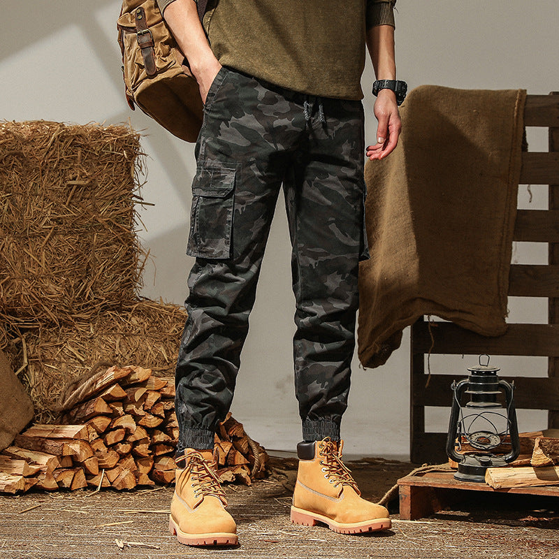 Men's Washed Camouflage Cotton Casual Pants