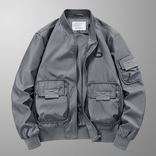 Pilot Jacket Men's Multi-bag Windproof Breathable Retro Coat Top