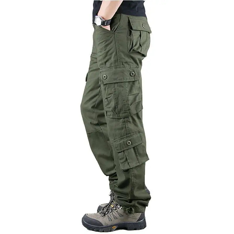 Men's Tactical Camouflage Overalls High-Quality Cotton Multi-Pocket Trousers Sports Training Casual Work Pants