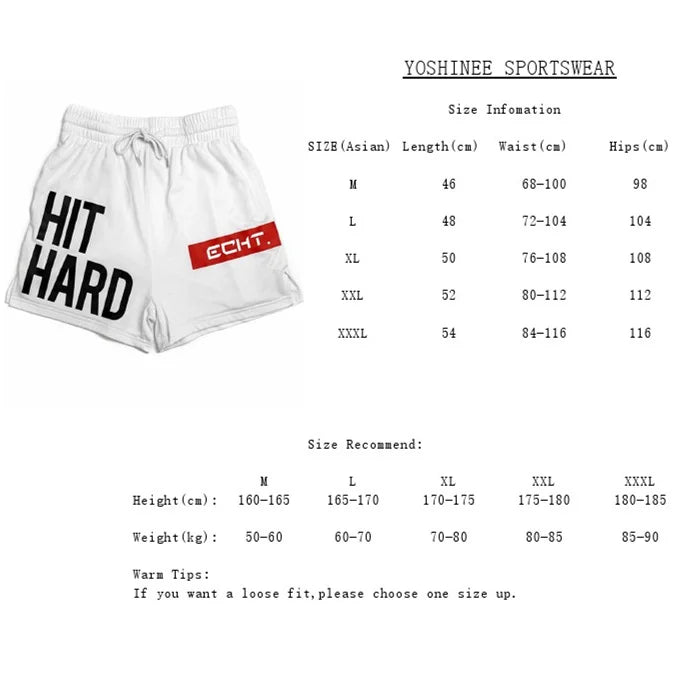 Mens Fashion Shorts Workout Beach Fitness Gym Shorts Men Street Wear Elastic Waist Quick Dry Breathable