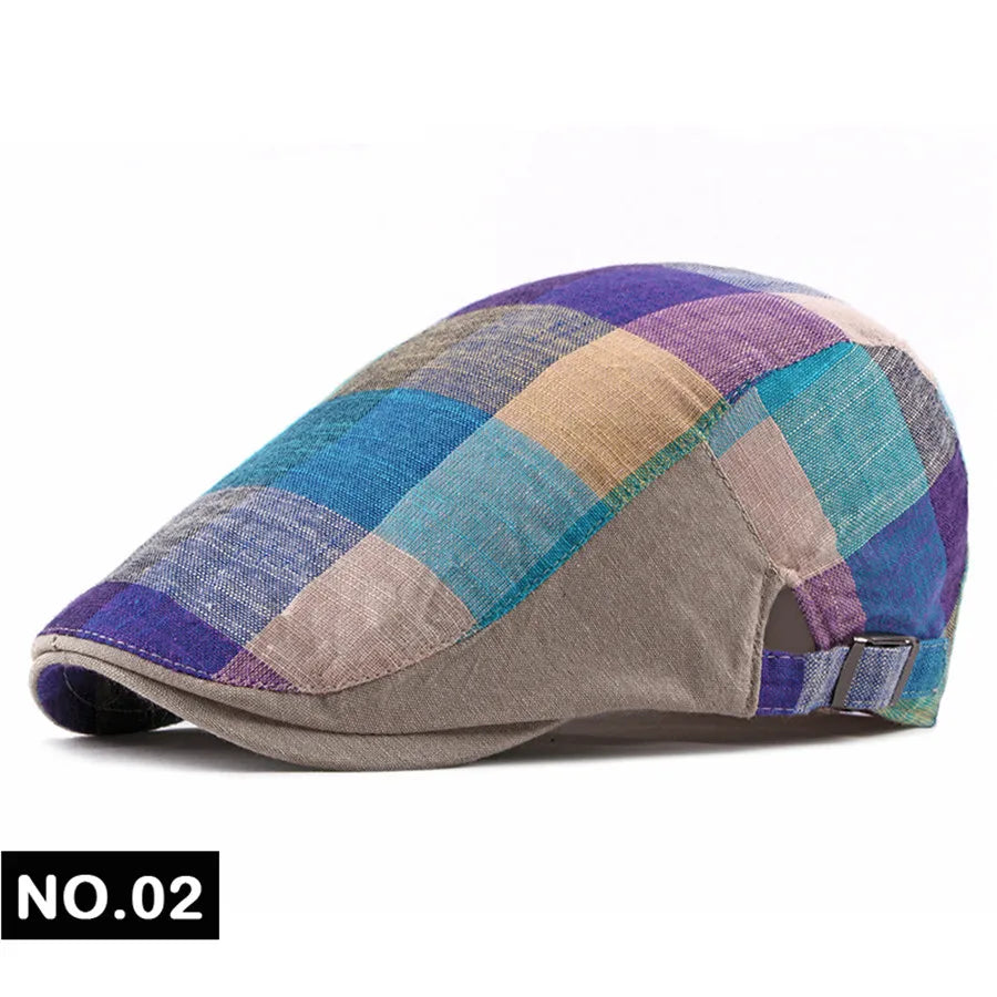 Men Women Classic Englad Style Plaid Berets Caps Casual Unisex Sports Caps Cotton Hats Boina Casquette Flat Cap Painter Cap