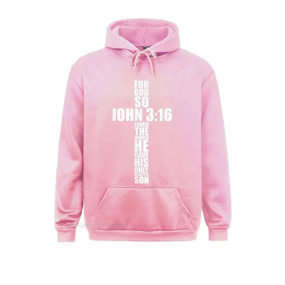 John 3 16 Christian Cross Saying Religious Bible Verse Gifts Hoodie Retro Women's Sweatshirts 3D Hoodies Youthful Clothes