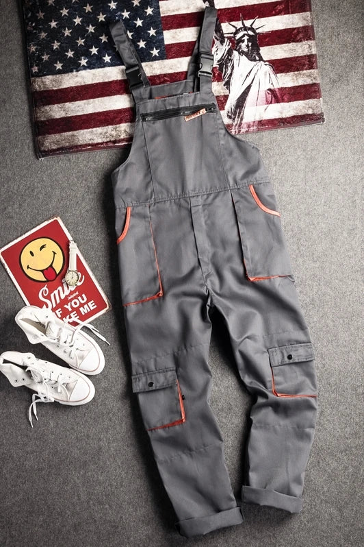 Work Overall Uniform Men Women Work Coverall Car Repairman Jumpsuit Workshop Mechanic Work Clothes Fly pockets Warehouse Rompers