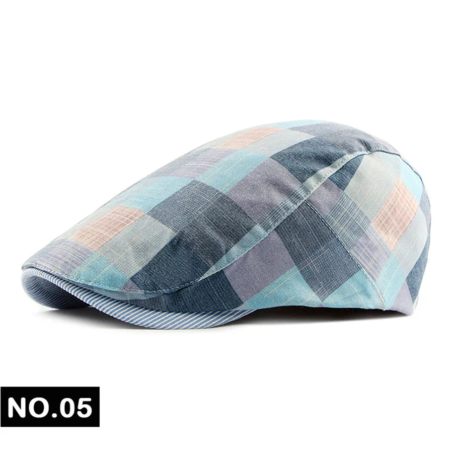 Men Women Classic Englad Style Plaid Berets Caps Casual Unisex Sports Caps Cotton Hats Boina Casquette Flat Cap Painter Cap